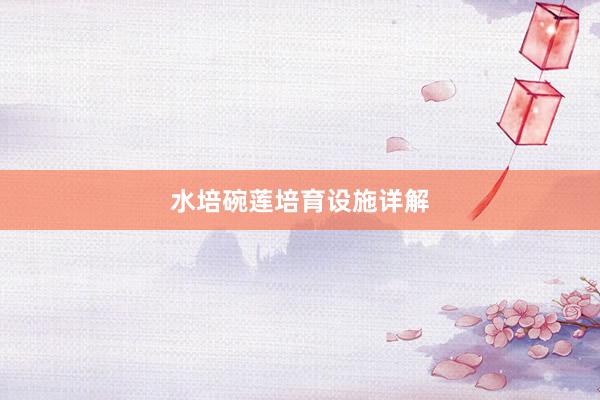 水培碗莲培育设施详解
